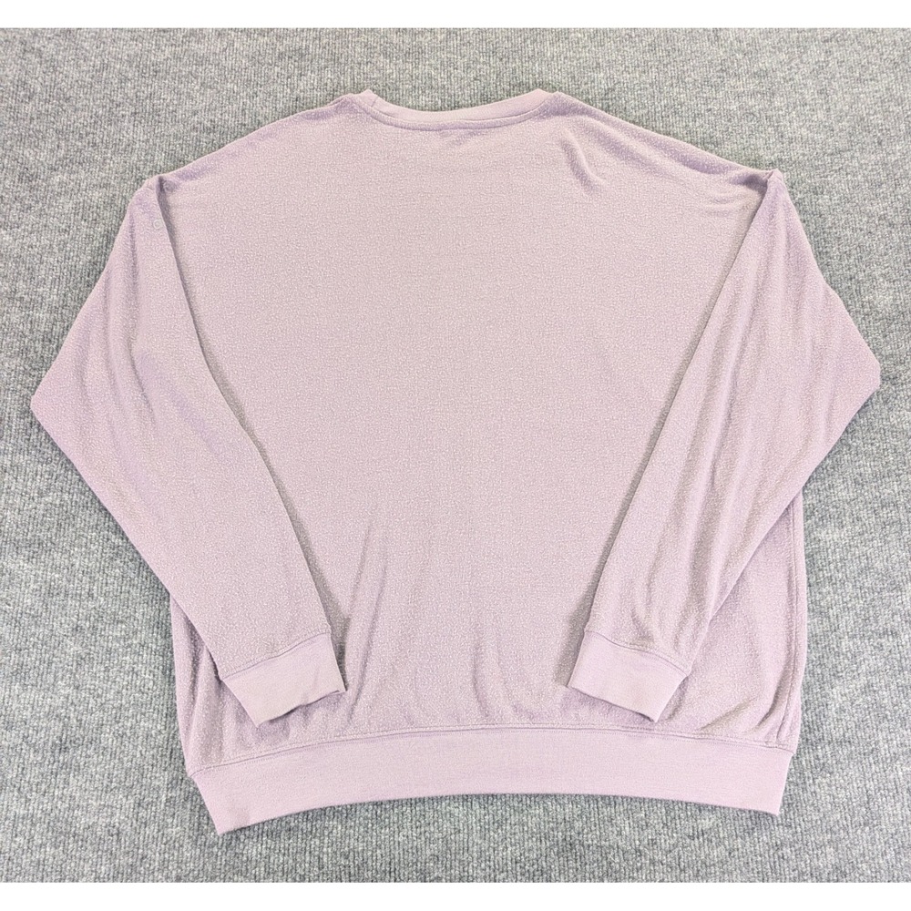 Alo Yoga Soho Long Sleeve Crew Neck Alolux Sweatshirt Lavender Purple Oversize M - Picture 5 of 6